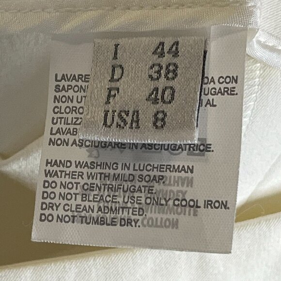 Gunnex Eggshell White Side Zip Skinny Ankle Pants COtton Blend Stretch Size 8 - Picture 7 of 9